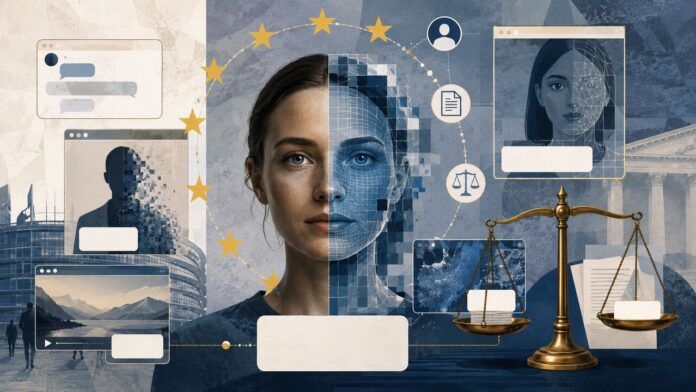 European AI transparency rules represented by digital labels and oversight
