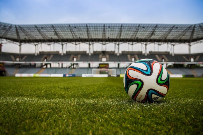 Football pitch representing India Under-20 match against Uzbekistan